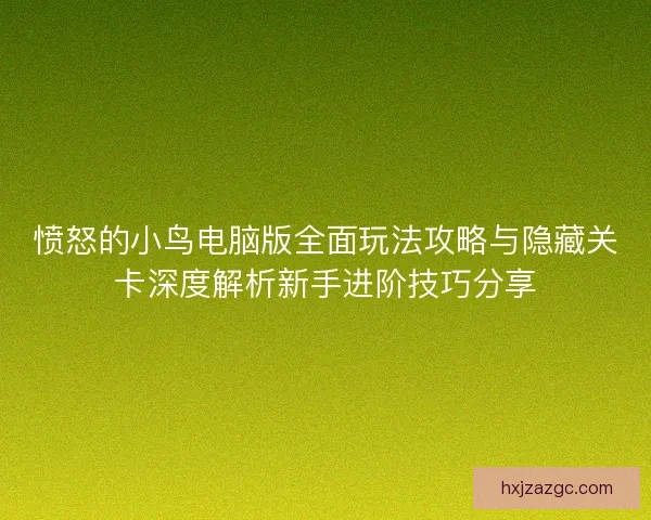 愤怒的小鸟电脑版全面玩法攻略与隐藏关卡深度解析新手进阶技巧分享 愤怒的小鸟电脑版全面玩法攻略与隐藏关卡深度解析新手进阶技巧分享