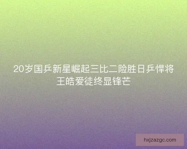 20岁国乒新星崛起三比二险胜日乒悍将王皓爱徒终显锋芒 20岁国乒新星崛起三比二险胜日乒悍将王皓爱徒终显锋芒